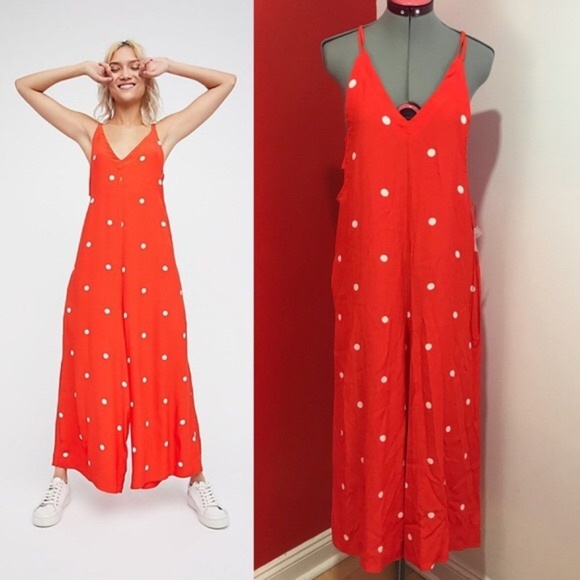 free people polka dot jumpsuit